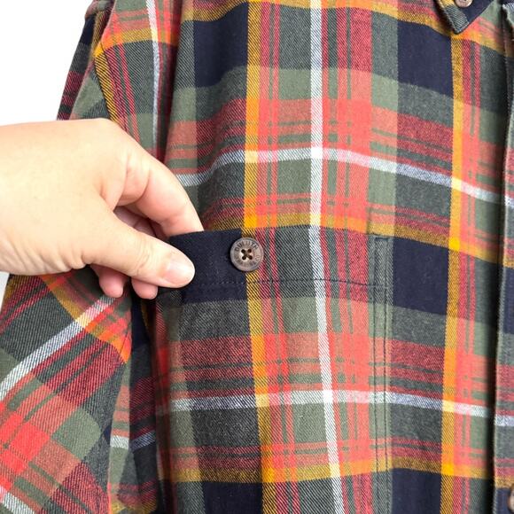 Duluth Trading Co Orange Free Swingin' Flannel Relaxed Fit Shirt Men's Size 3XLT - Picture 7 of 10